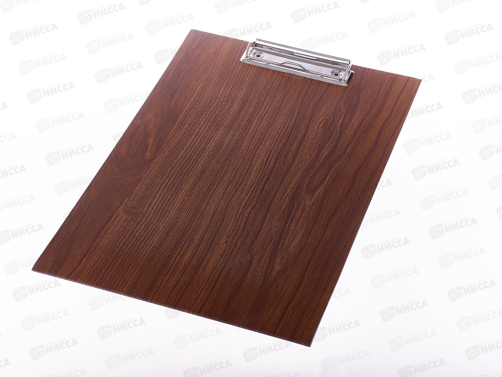 Планшет А4 СБ с зажимом темно-коричневое дерево,  3085 *32