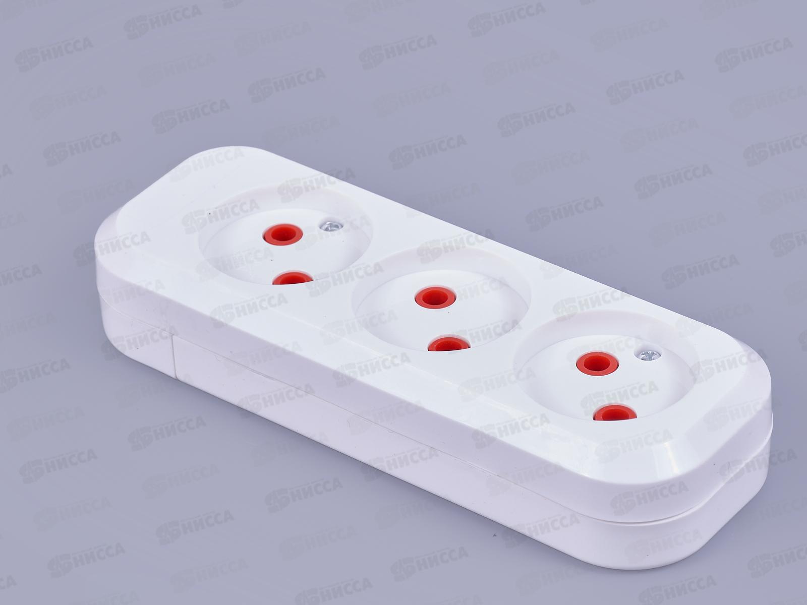 Колодка ПРОГРЕСС  без заземления  3вх  белая  *10/200