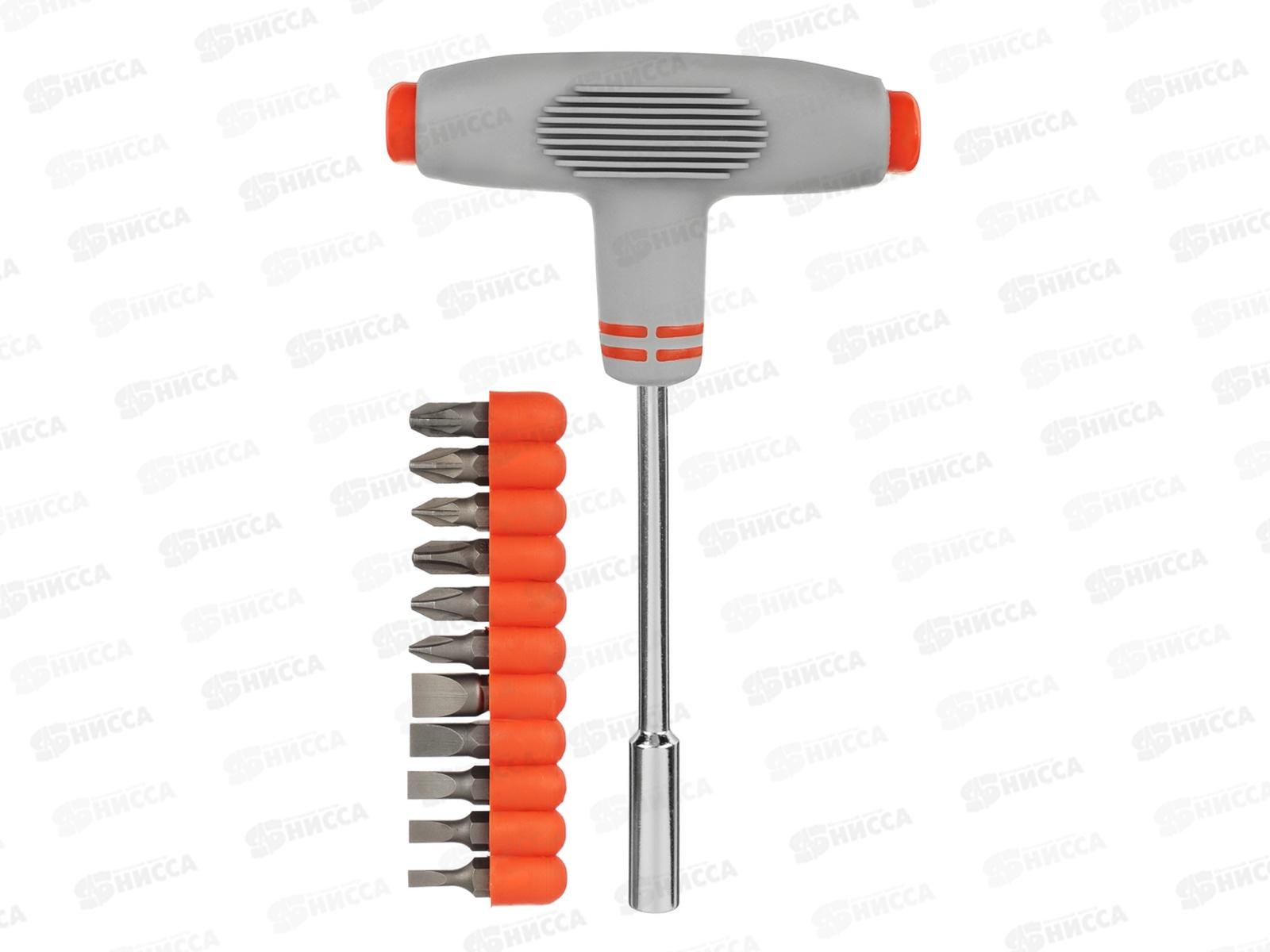 Отвертка ЕРМАК Т-образная с набором бит 11пр 651-137 г