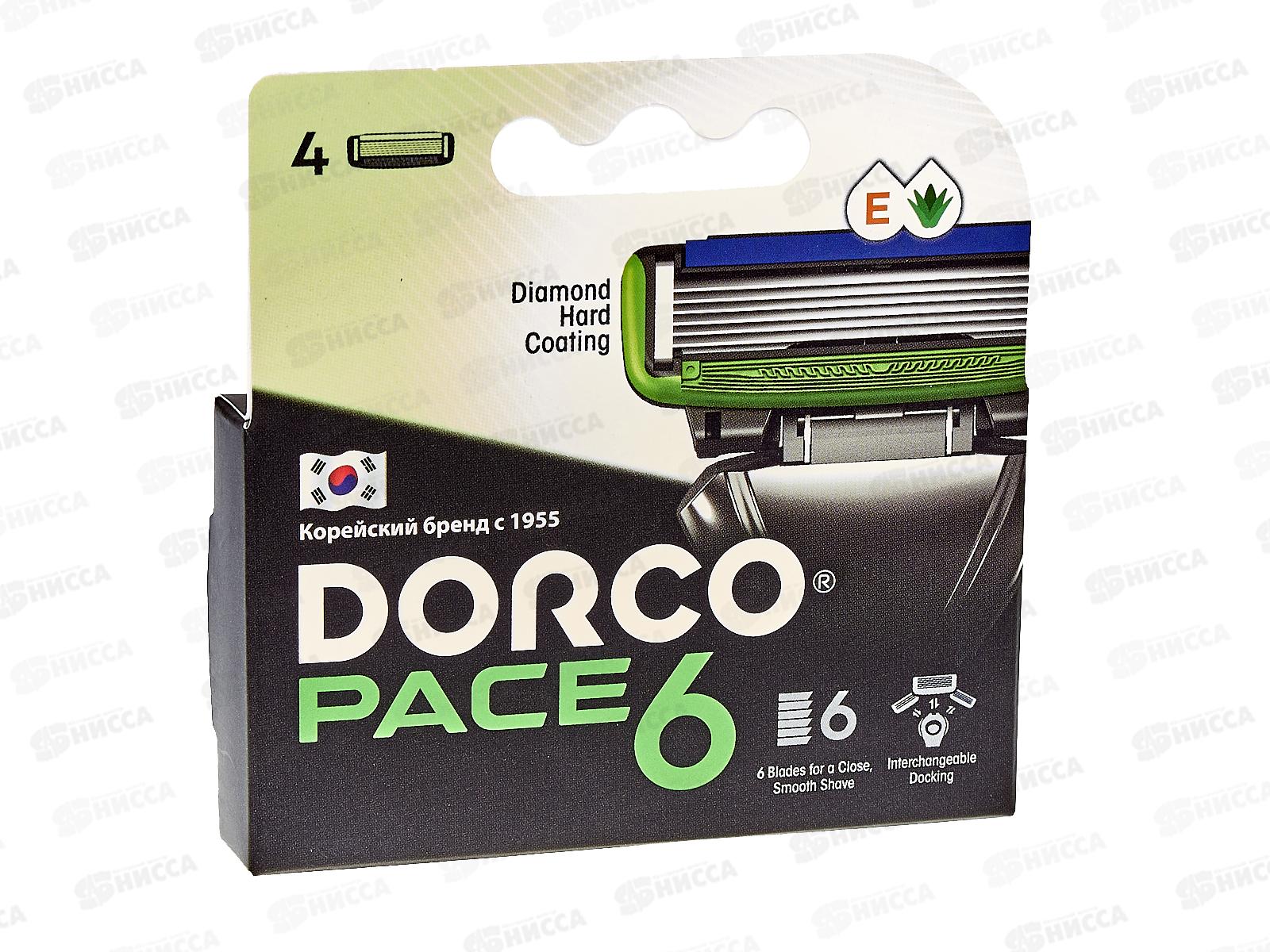 DORCO PACE6 NEW 4 штуки сменные кассеты с 6 лезвий SXA1040 *12