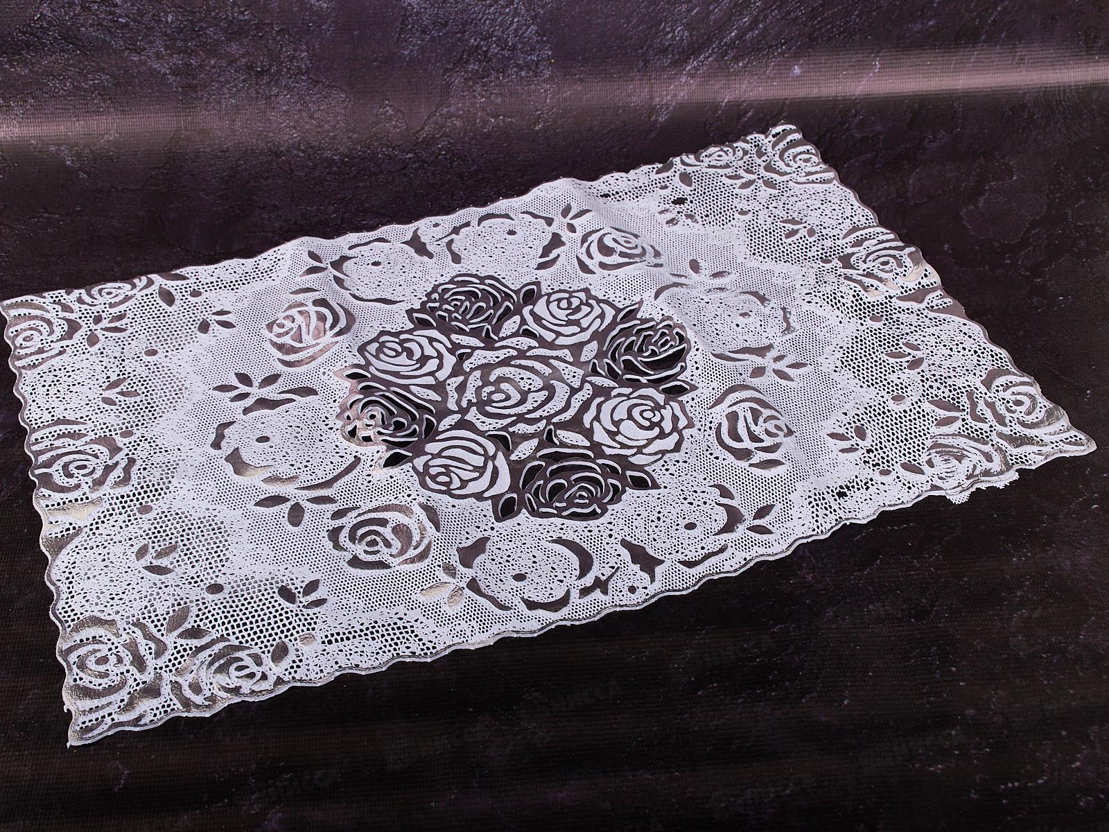 Салфетка ажурная GRACE Лейс 30*46 LO-1011В(1076В) сереб прям 93494 *12