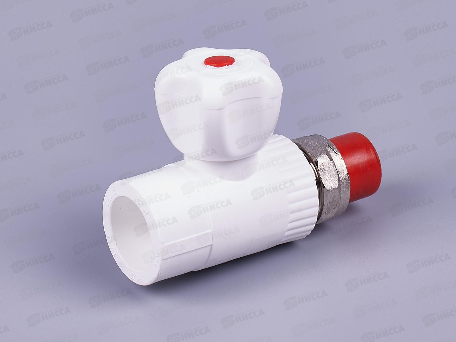 Кран шаровый полипропиленовый для радиатора прямой DN25*1/2&quot, 03639 Aqualink *10