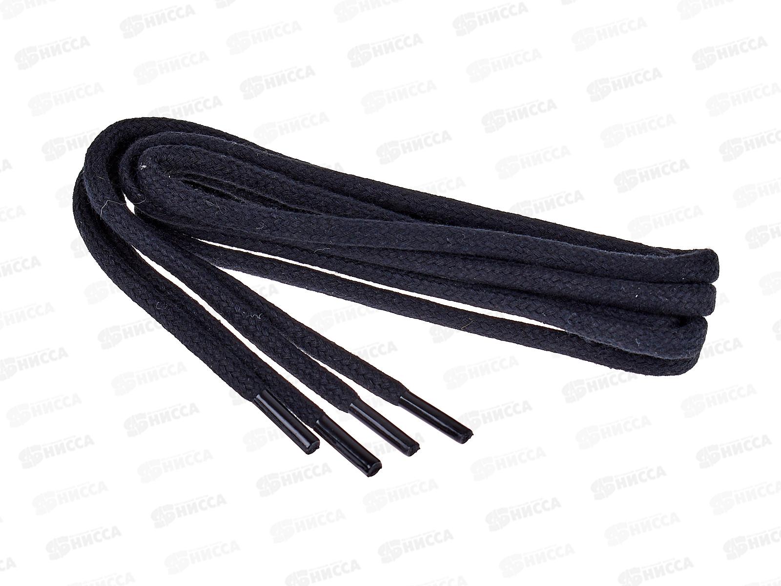 SHOExpert шнурки толстые вощеные хлопчатобумажные 100см Черные на блистере *10