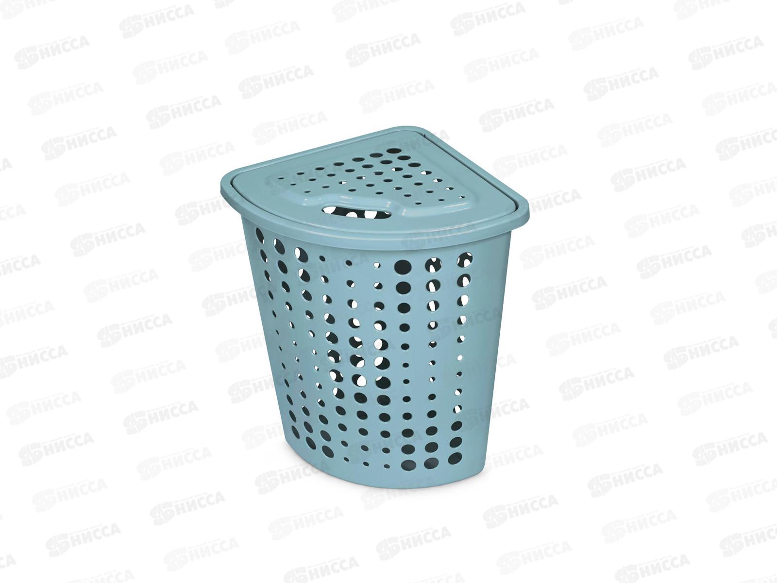 Корзина 45л для белья угловая с крышкой &quotМолетта&quot С705Бирюза *6