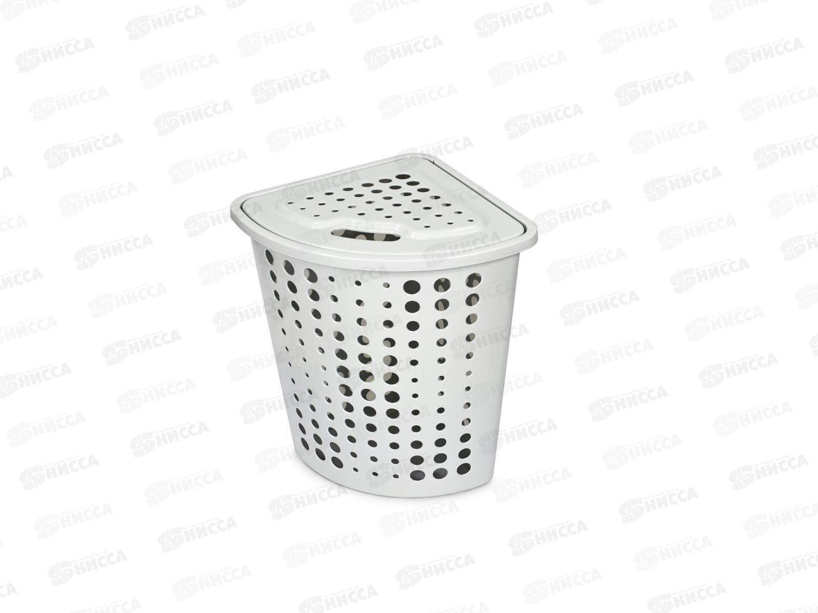 Корзина 45л для белья угловая с крышкой "Молетта" С705 Серый *6