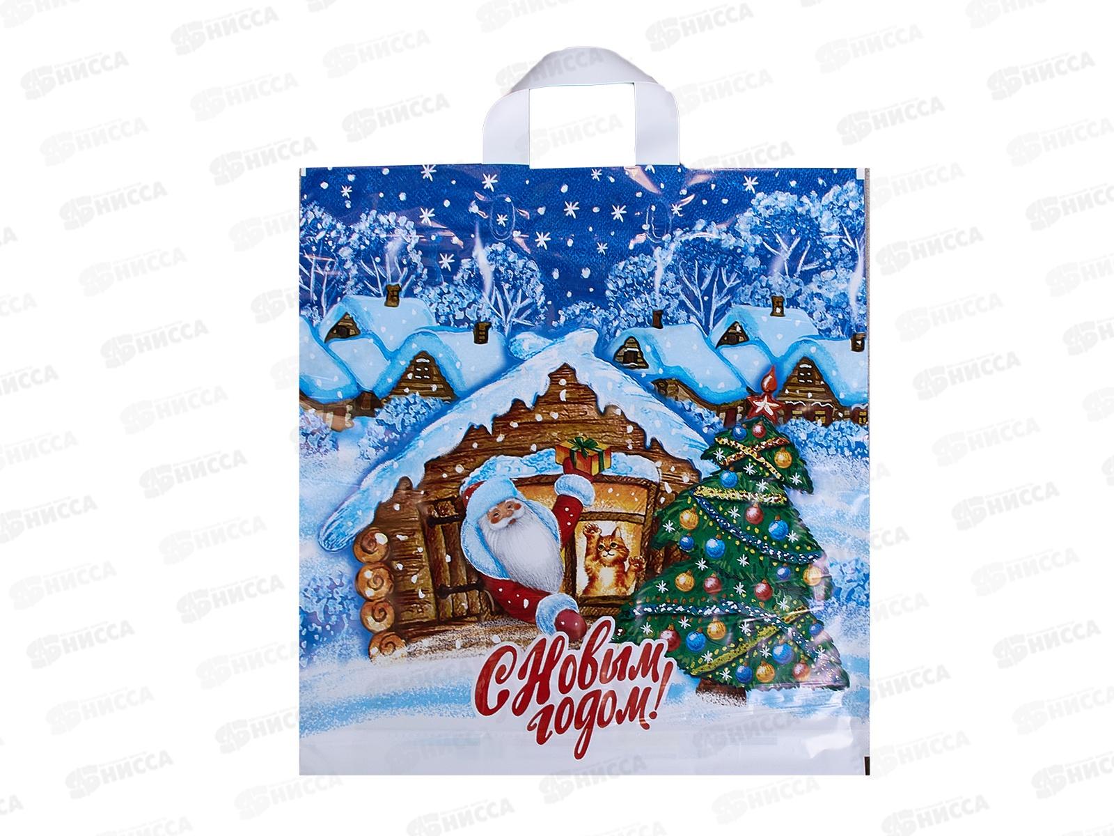 Пакет сумка  НГ 40*42  Избушка *25/500