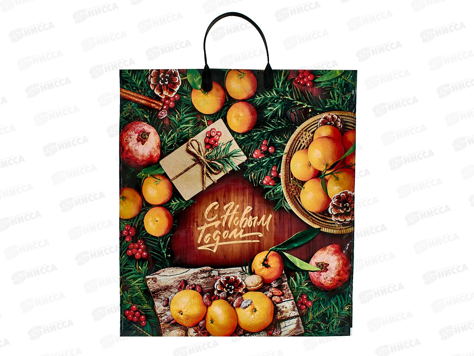 Пакет с пластиковой ручкой Новый Год 40*44  Вкусный праздник *10/100