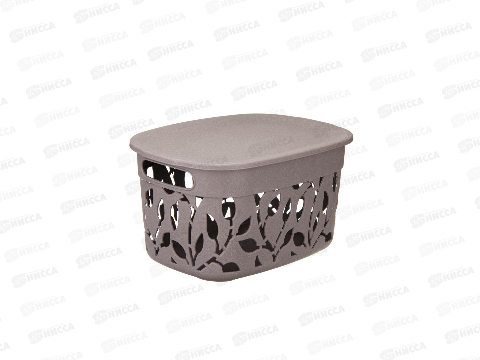 Коробка 5,5л ФЛОРА с крышкой  Французский серый М2362 *15