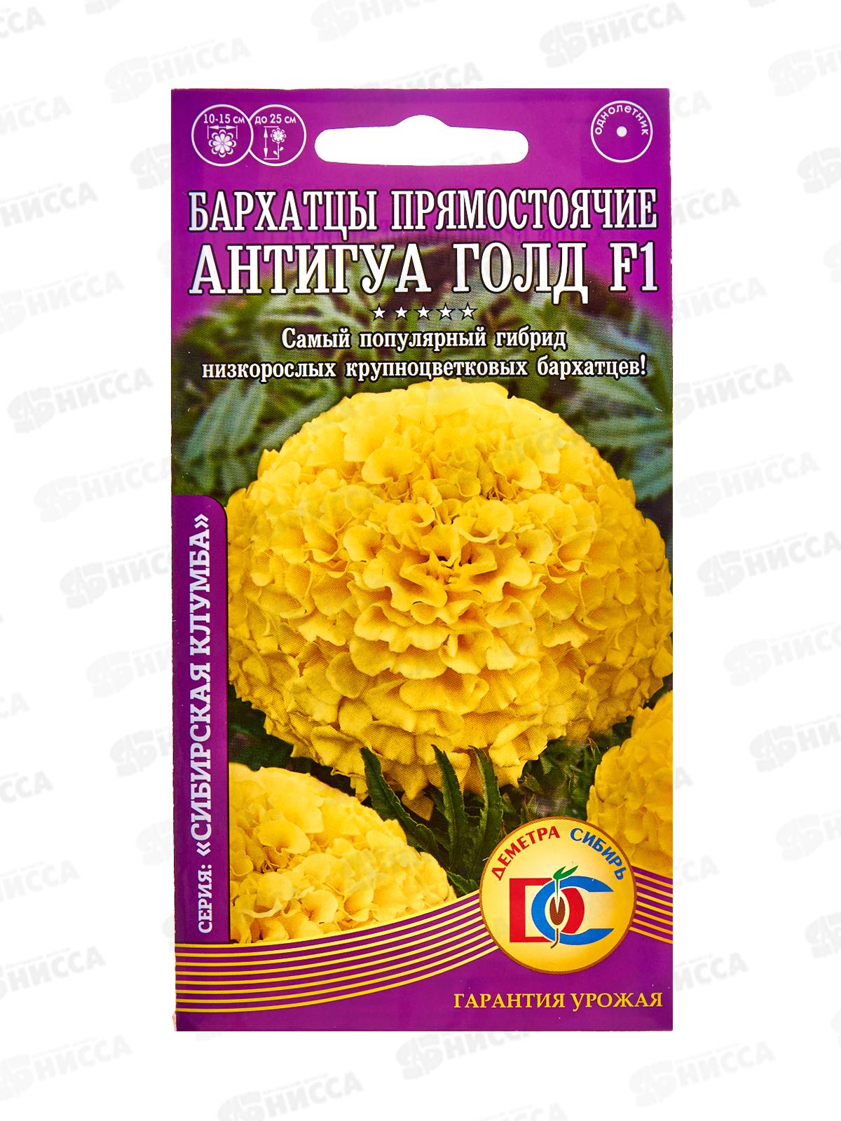 Бархатцы Антигуа Голд махровые прямостоячие F1 (5шт) ДемСиб *10 +