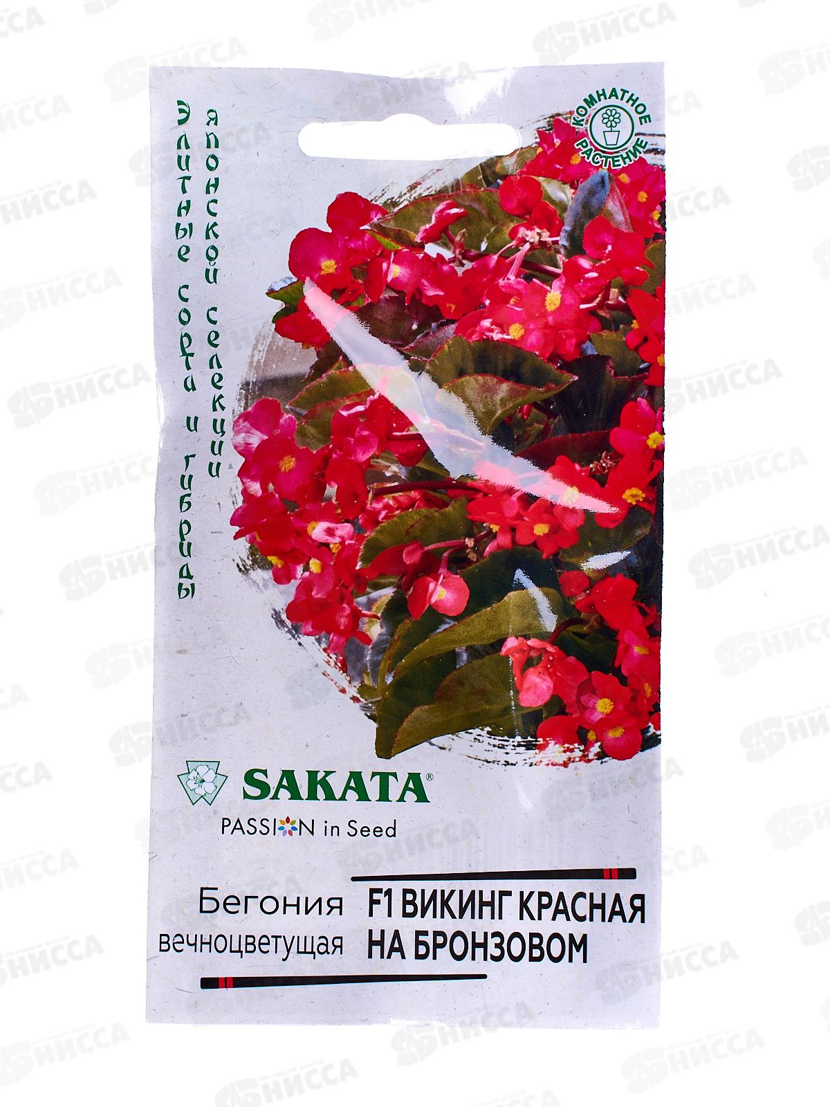 Бегония Викинг красная на бронзовом F1 гранул 4шт пробир *5 ГШ СРОК ДО 12.24