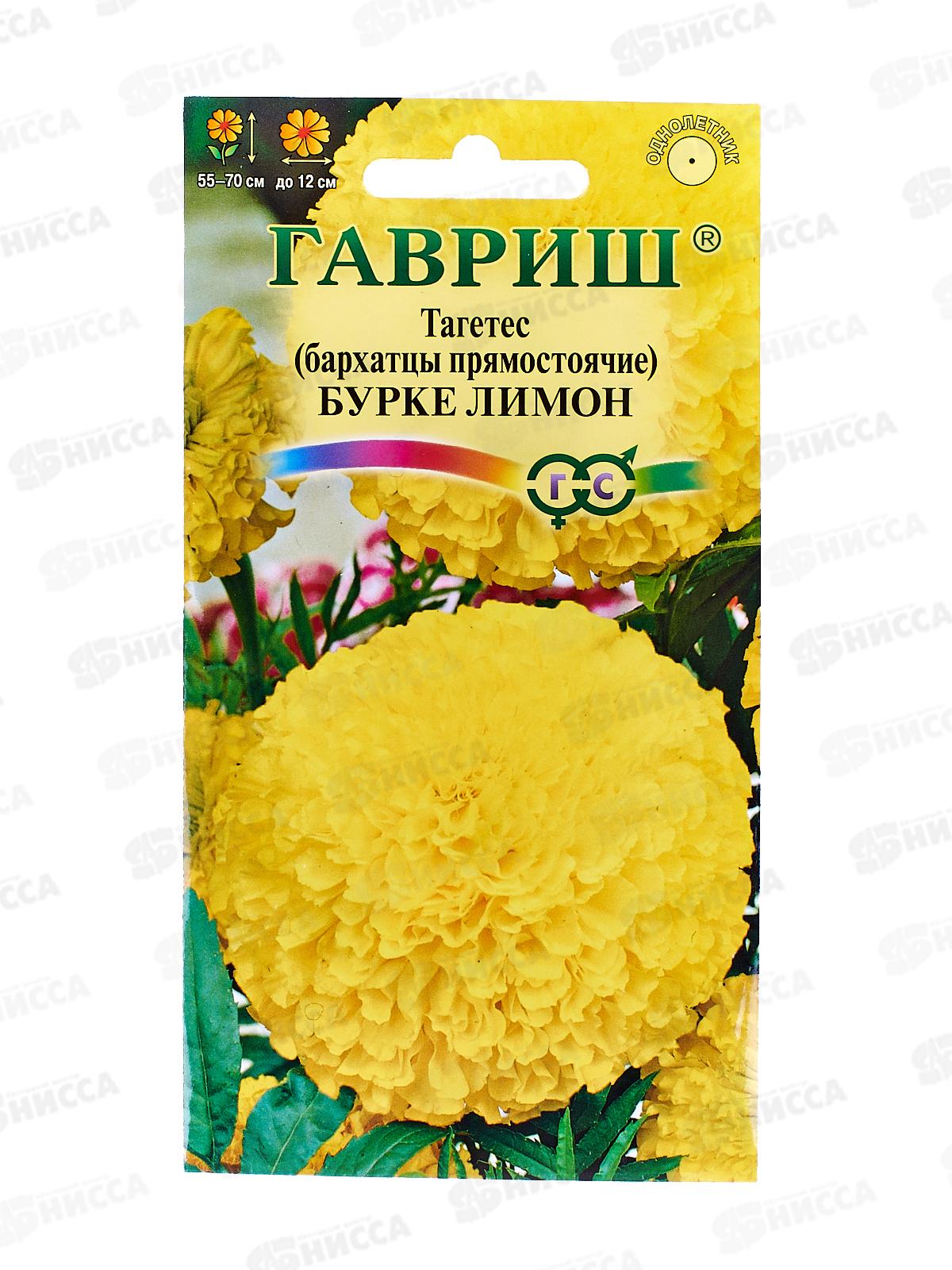 Бархатцы прямостоячие Бурке Лимон (Тагетес) 0,3г  *10 ГШ