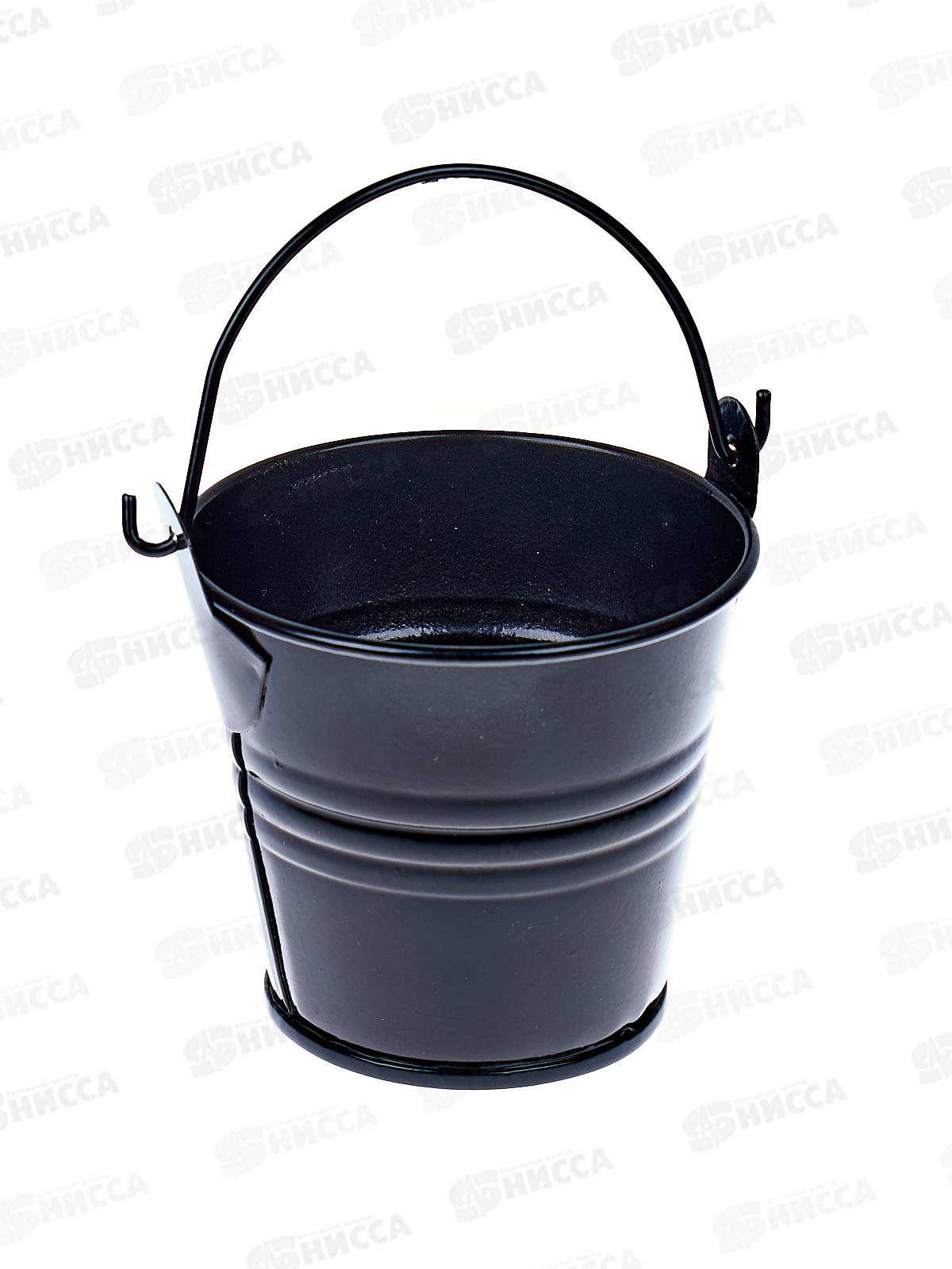 Ведерко на фаркоп 7,5*7см черное металлическое (044901)  Ж