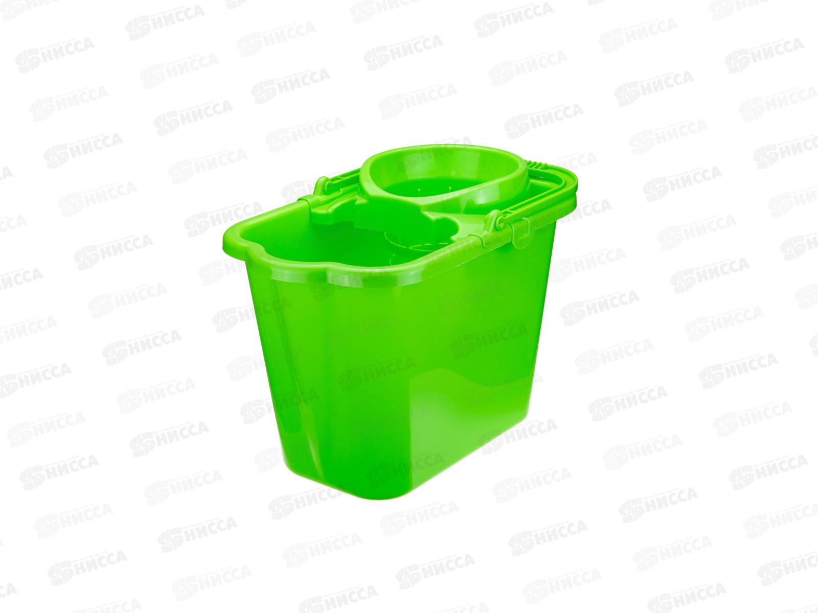 Ведро 9,5л с отжимом, ярко-зеленый М2421 *15