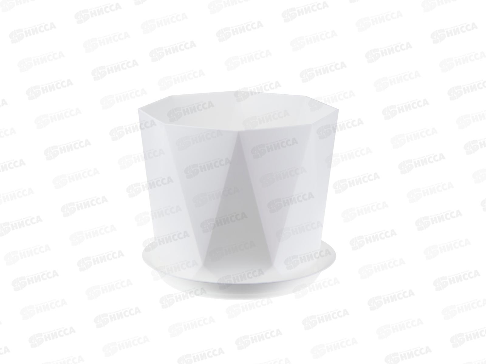 Кашпо  ПРИЗМА D220мм 4,7л с/п Белый М3139 *8