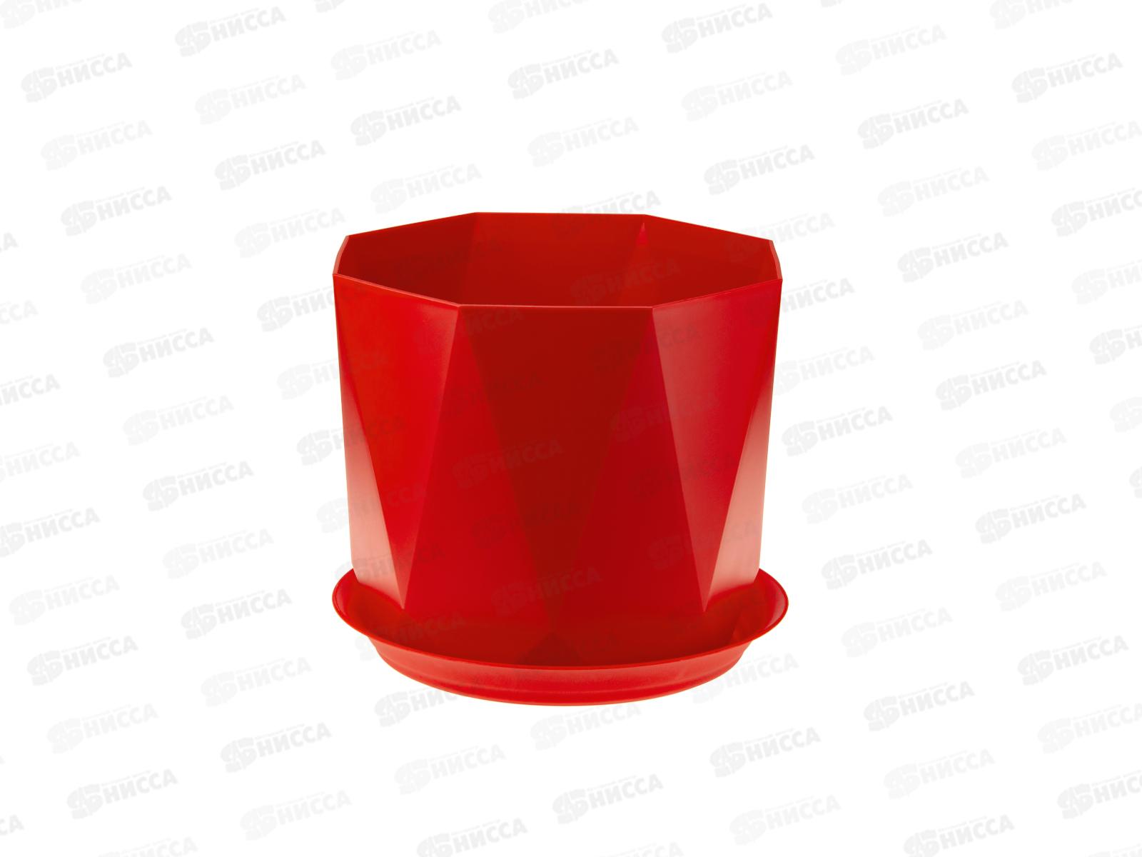 Кашпо  ПРИЗМА D220мм 4,7л с поддоном Красный М3139 *8