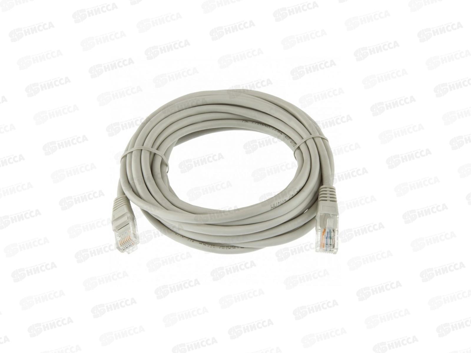 Патч-корд комп. сети литой  5м UTP5e, серый, Smartbuy K-0950-100