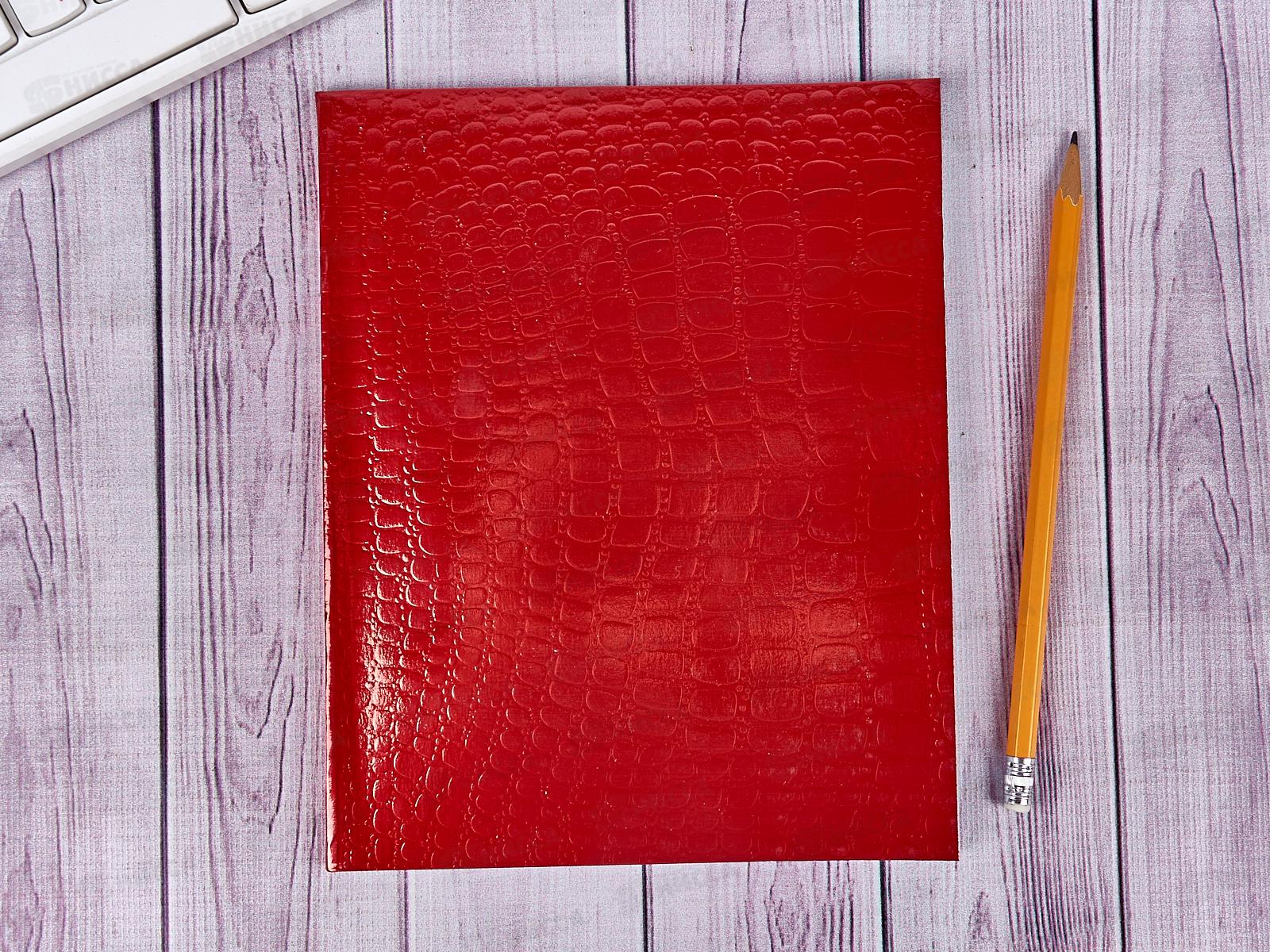 Тетрадь 48 листов клетка. Hatber б/в METALLIC CROCO Красный*5/60