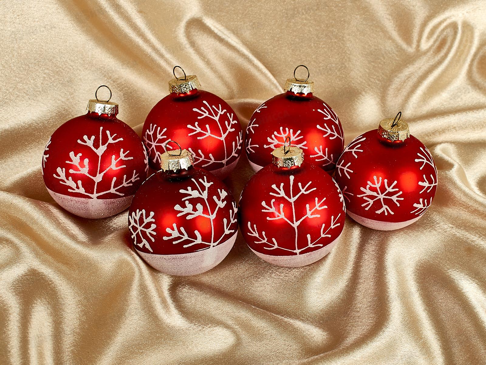 Набор шаров 6шт, 7см стекло, AL-3310 *36