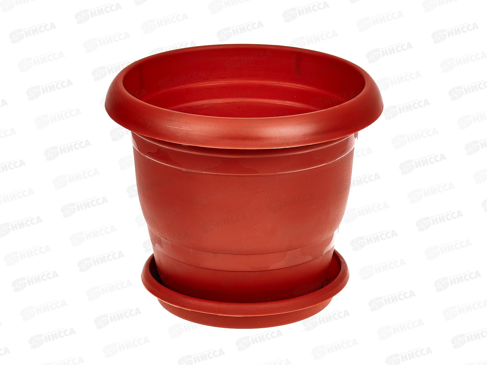 Кашпо ТОПРАК 1,8л с поддоном терракотовый  *40 (Ангора)