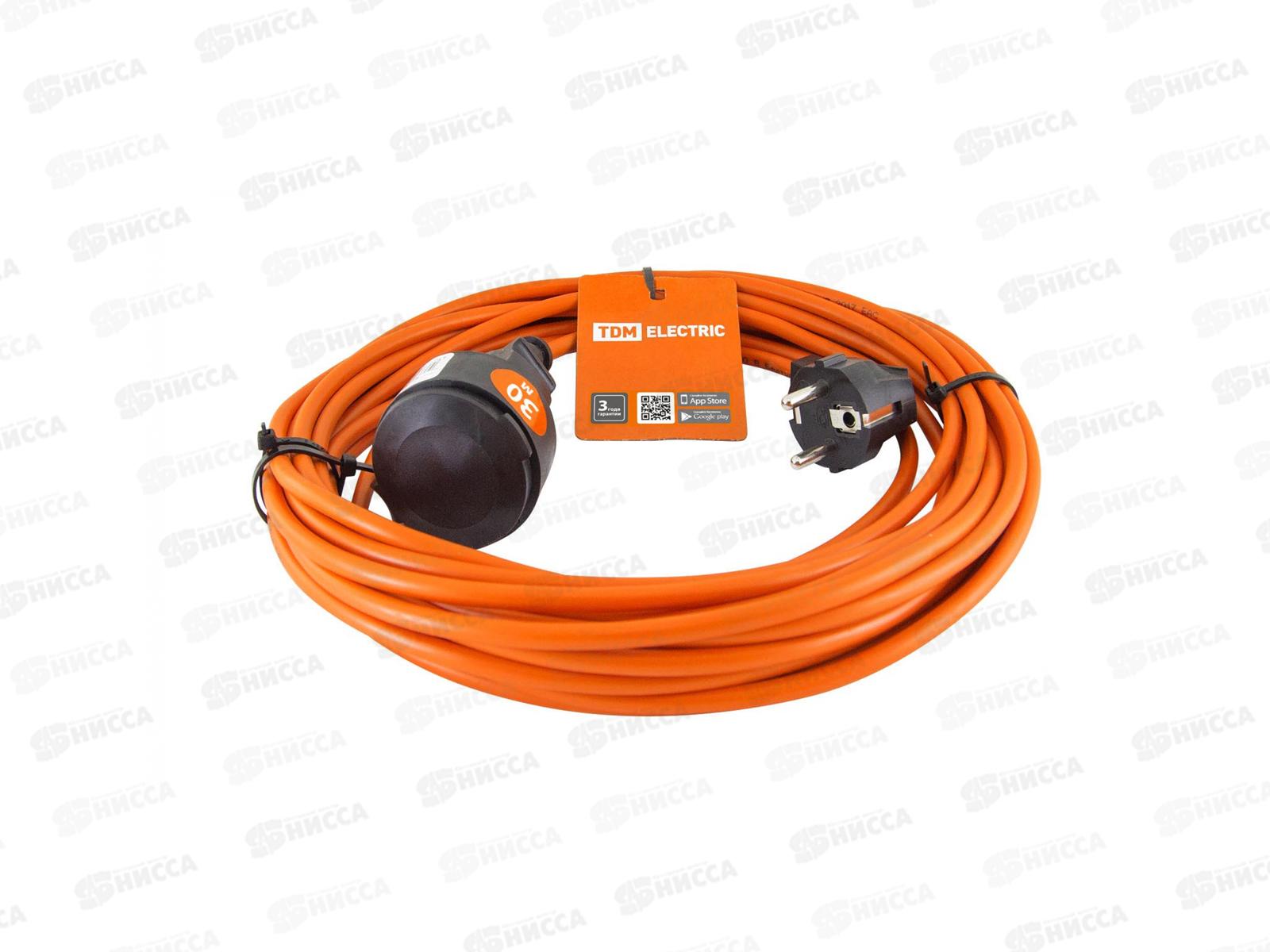 Удлинитель-шнур силовой УШз10 TDM 1розетка 30м ПВС 3х0,75, 0612