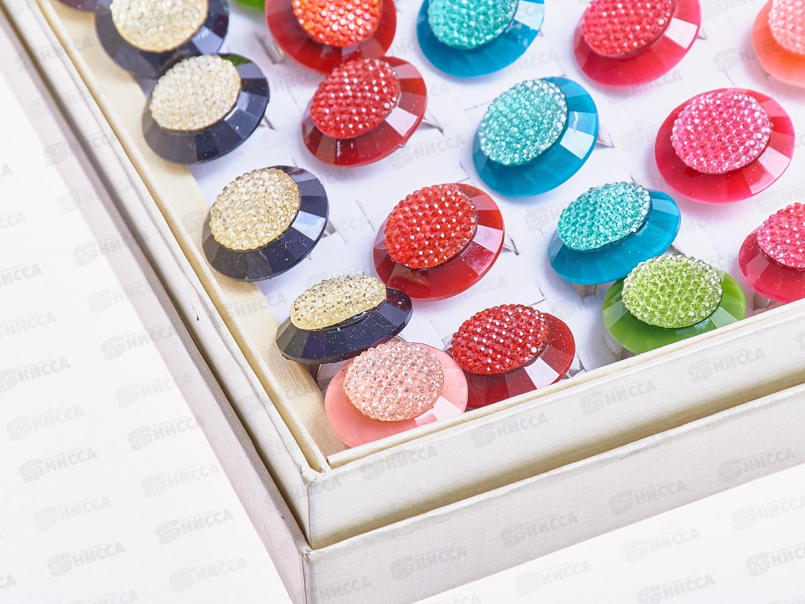 Кольцо металлическое/стразы 034396 *50  Б