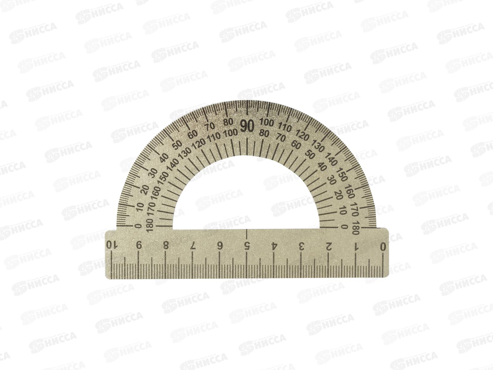 Транспортир 180гр Пифагор 10см мет.210637 *20/800