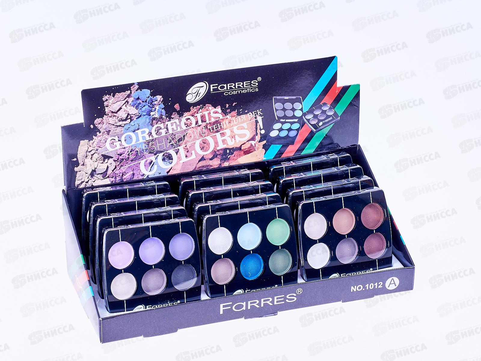 Farres Тени для век 1012A 6цвета матовые *12