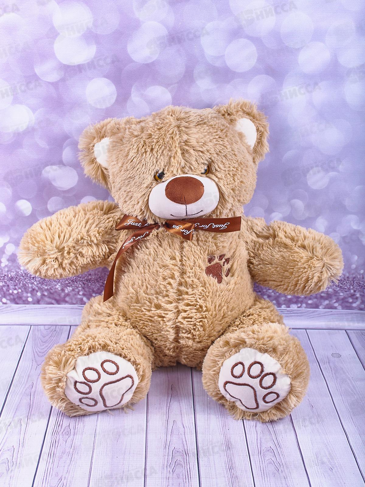 Медведь Бен 38см, МБ-50К цвет-кофейный, с лентой  Мила