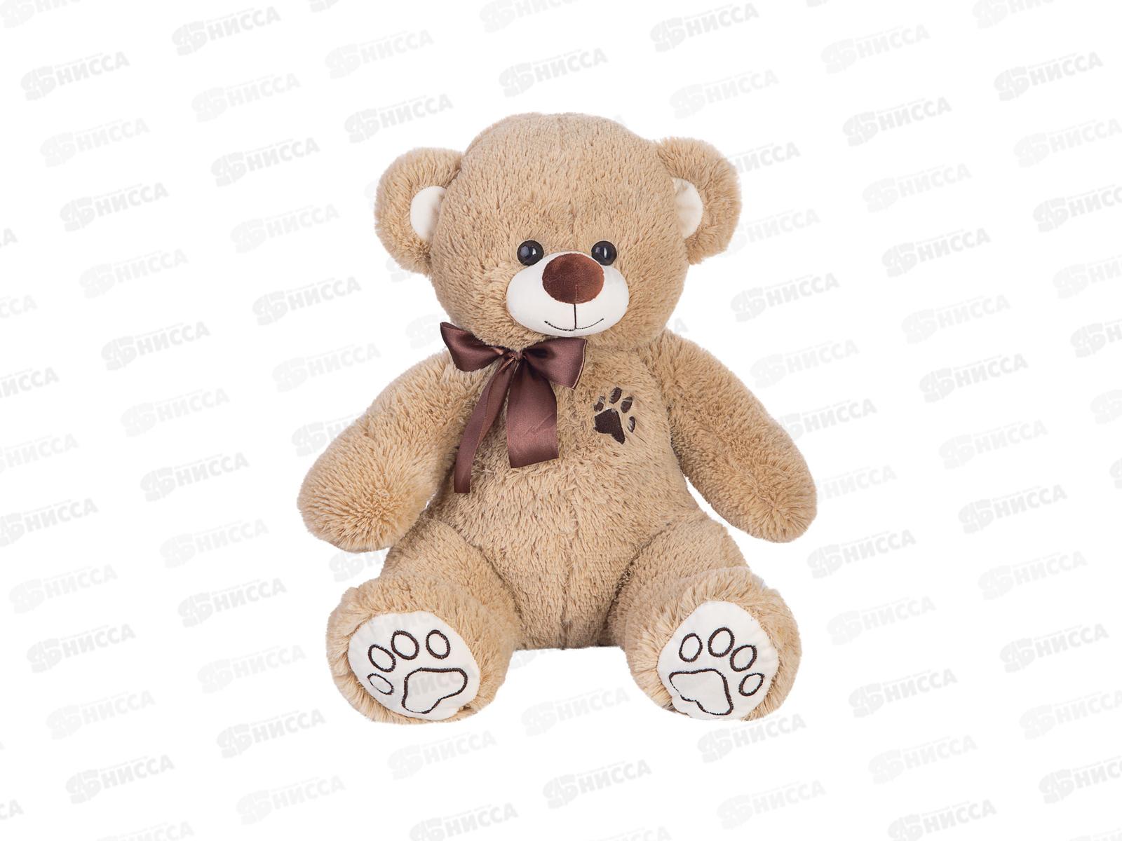 Медведь Бен 38см, МБ-50К цвет-кофейный, с лентой  Мила