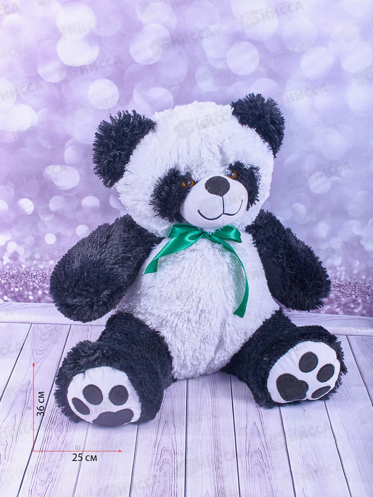 Панда Чика 38см, черно-белый с лентой, ПЧ-50  Мила