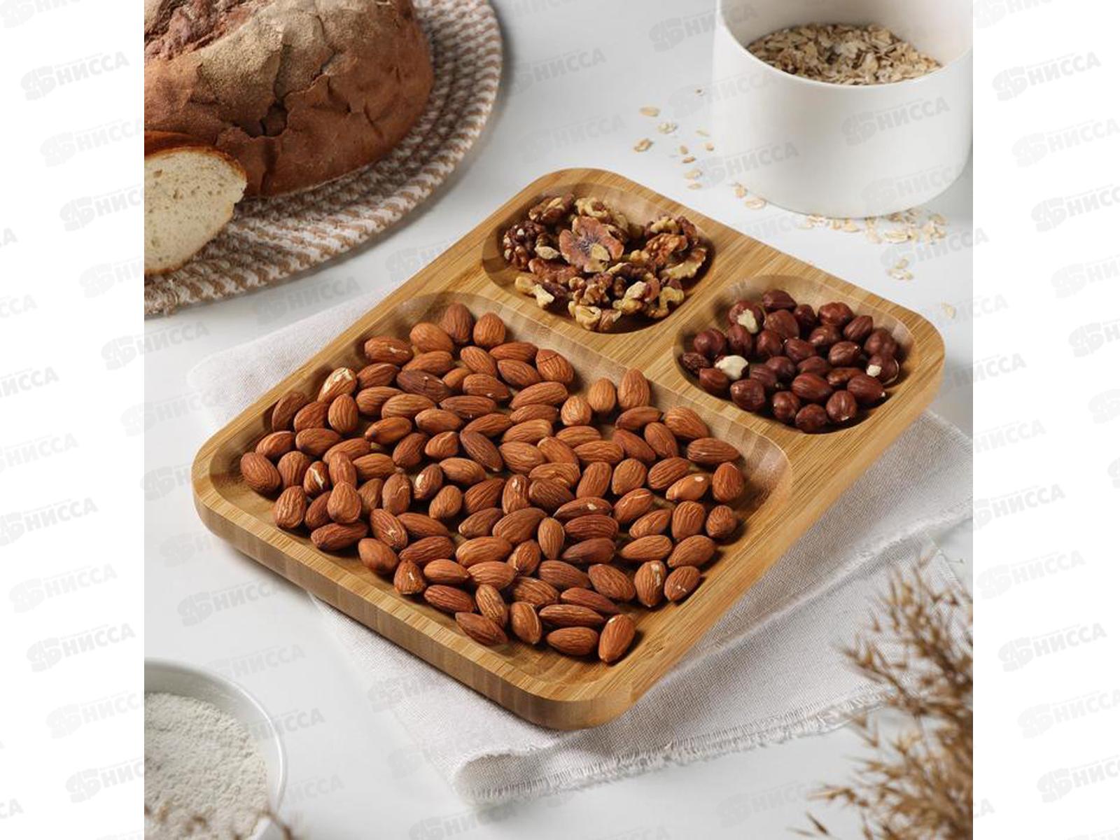 Менажница 3-х секционная 26*20,5*2см бамбук КТ-МЖ-06