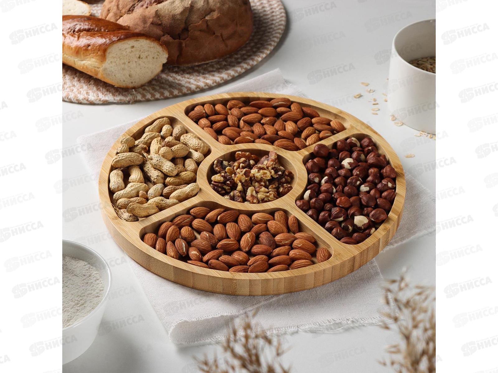 Менажница 5-ти секционная 28*2см бамбук КТ-МЖ-02