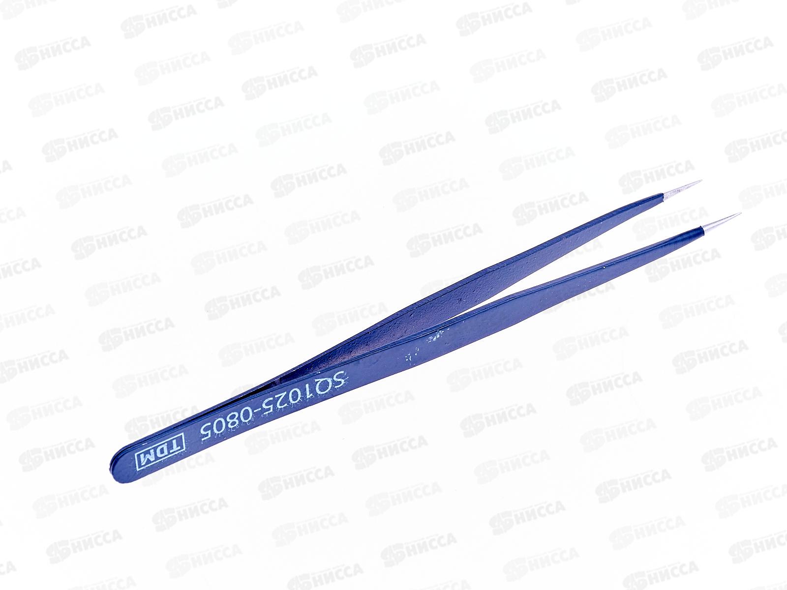 Пинцет прецизионный прямой 140мм, острое жало, нержавеющая сталь 0805