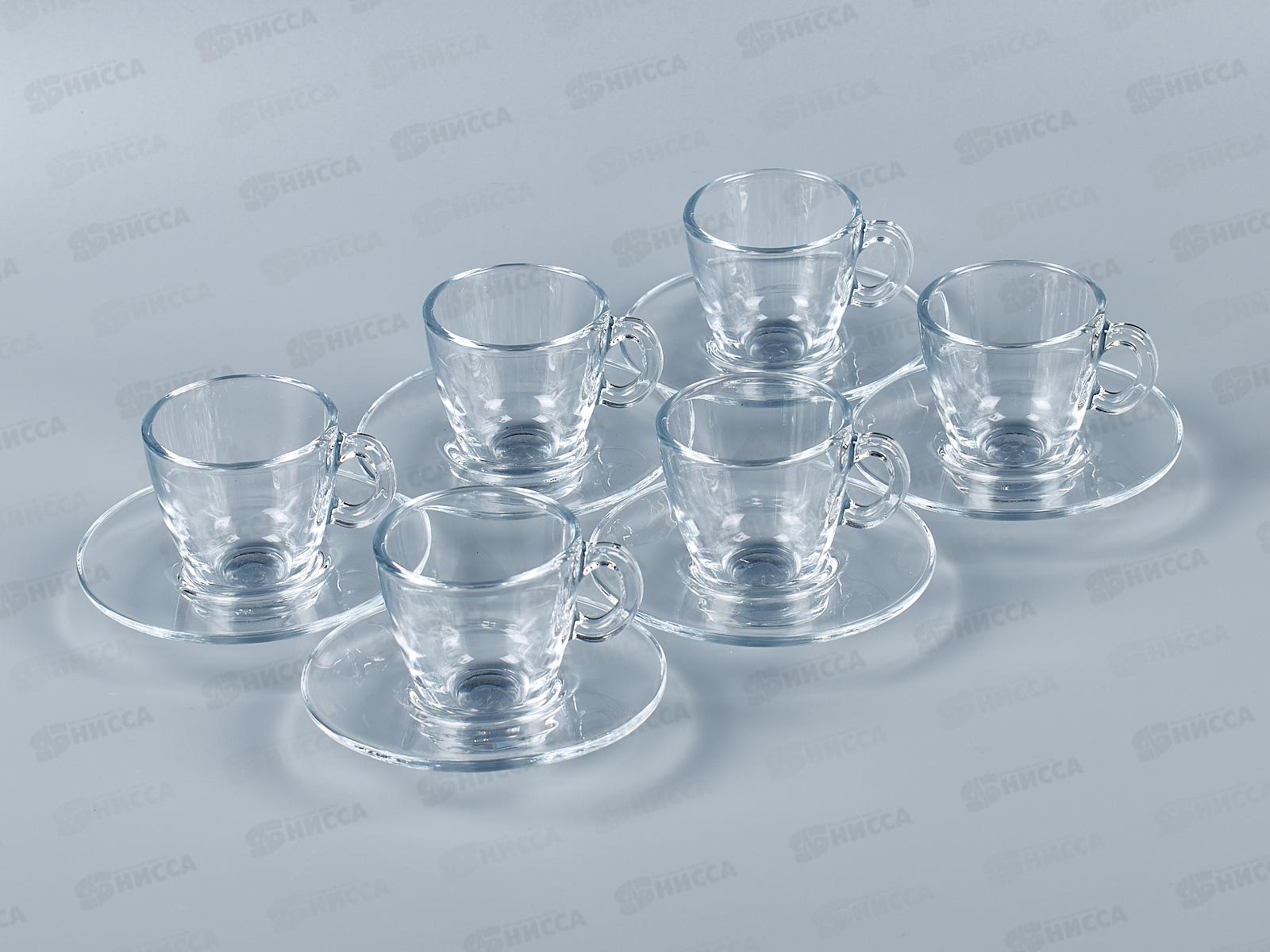 Набор Чашка с блюдцем Аква 72мл 6шт закал 95756 *4