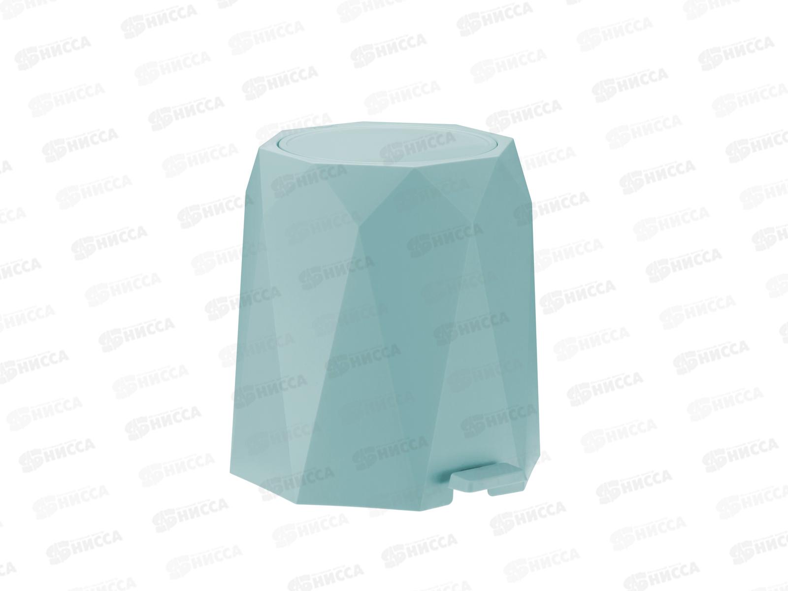 Контейнер для мусора 4,5л ПРИЗМА с педалью Морская волна М2482 *3