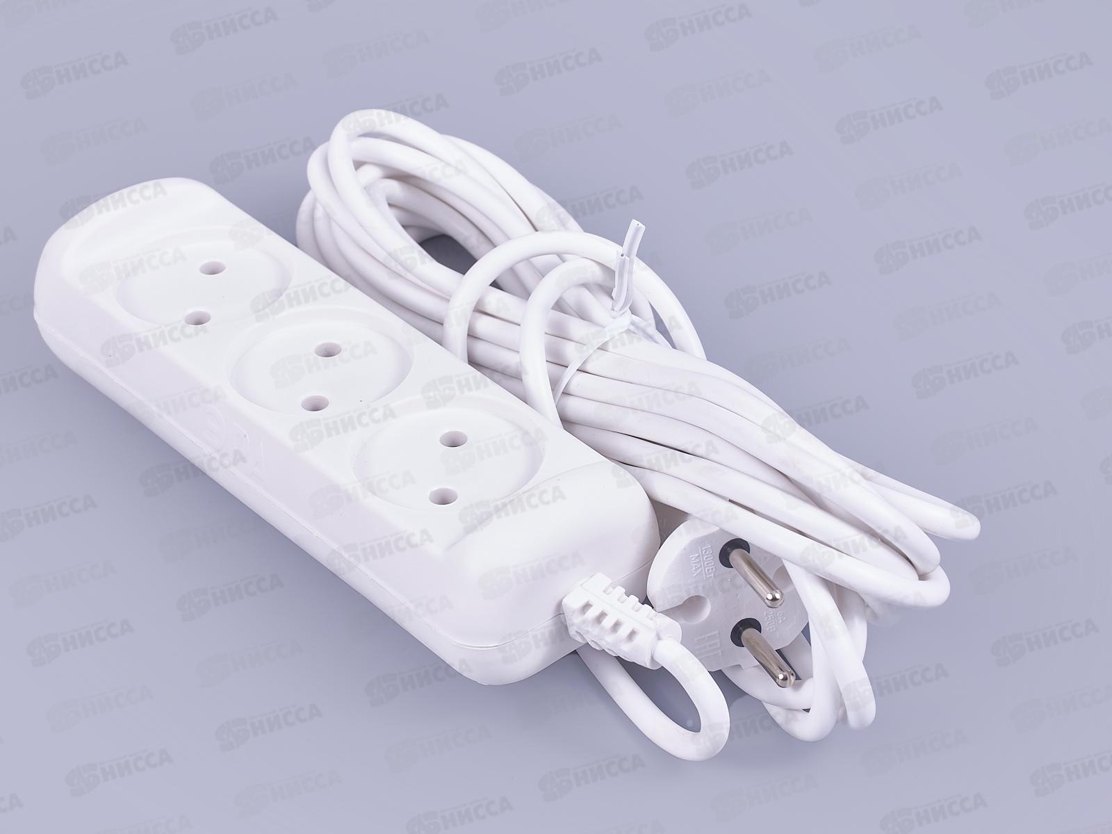 Удлинитель электрический ЭРА UX(6)-3-5m без заземления 3 розетки 5м ПВС 2x0,75мм2 6А  *5/20