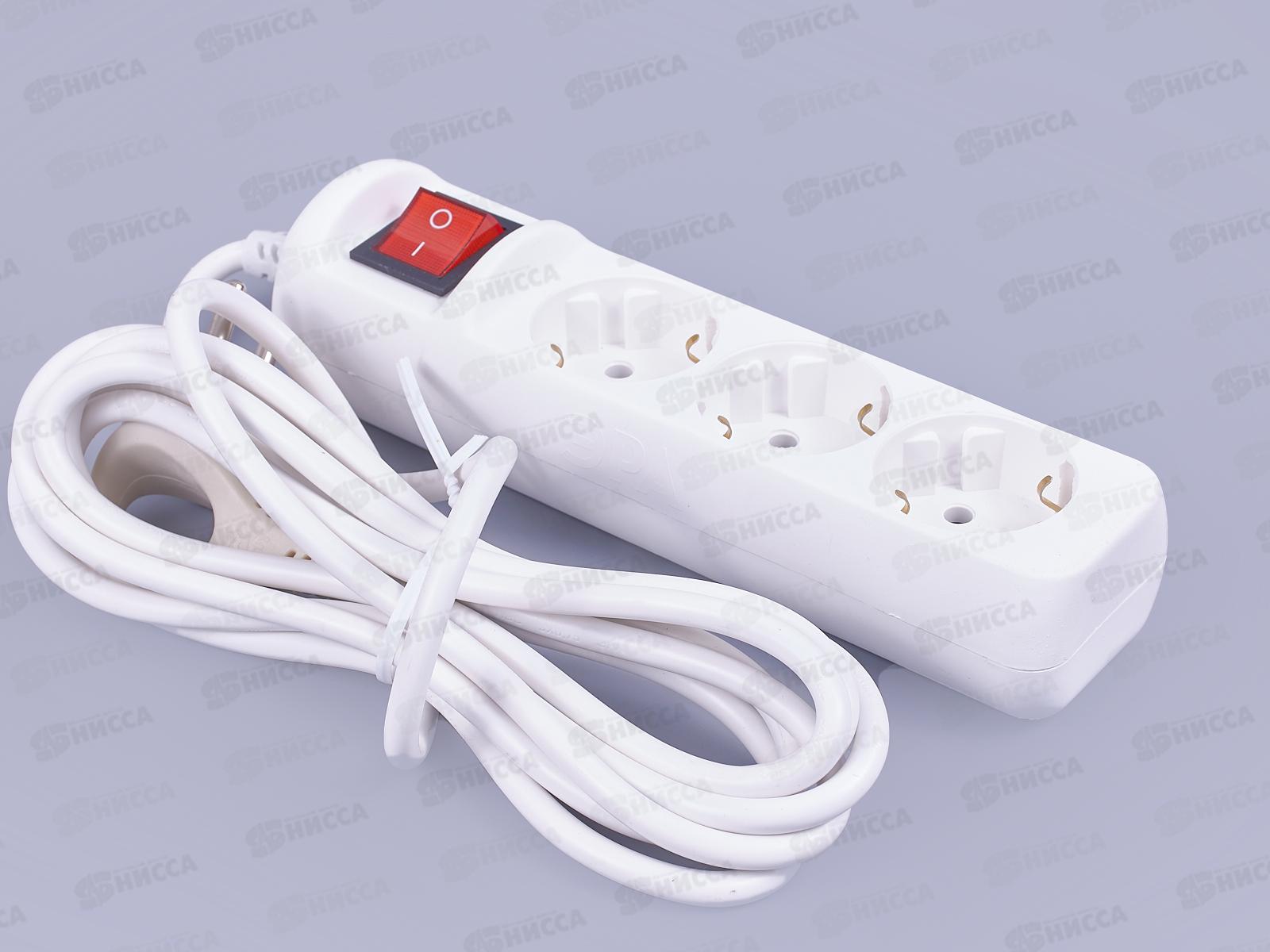 Удлинитель электрический ЭРА UX-3es-3m с заземлением с выключателем 3 розетки, 3 м ПВС 3x0,75мм2 10А   *5/20