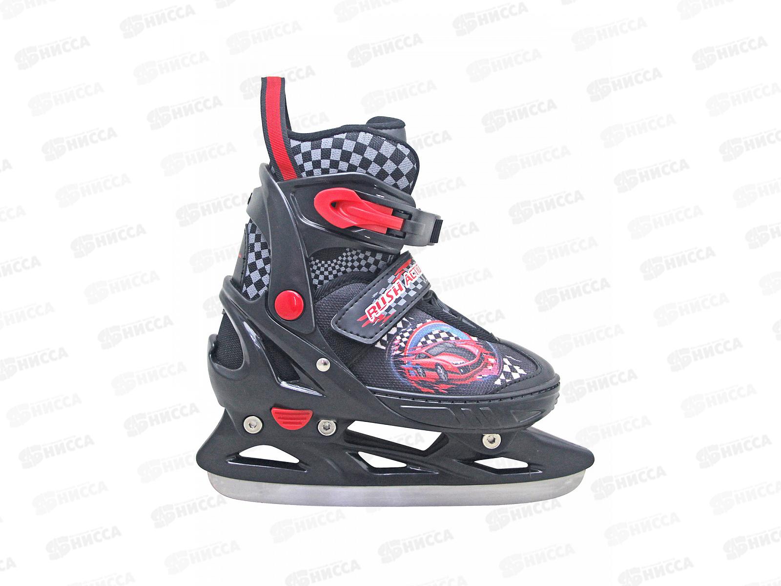 Коньки раздвижные р.29-32 black/red RUSH ACTION, 307720