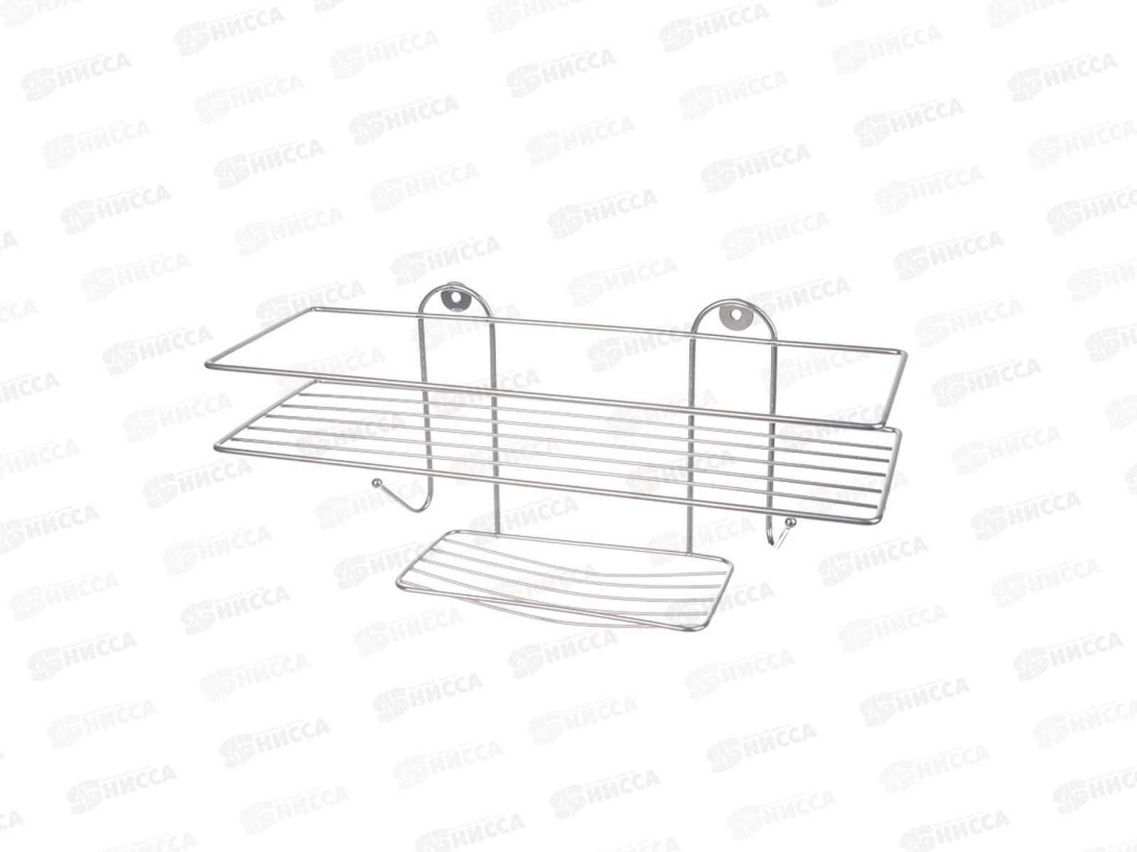 Полка прямая с мыльницей хром (33*12*17см 17*8,5см)*8