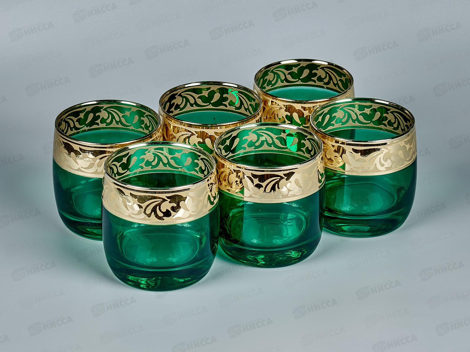 Набор стаканов 300мл 160-Н7 ГНМ Жасмин(Изумруд)