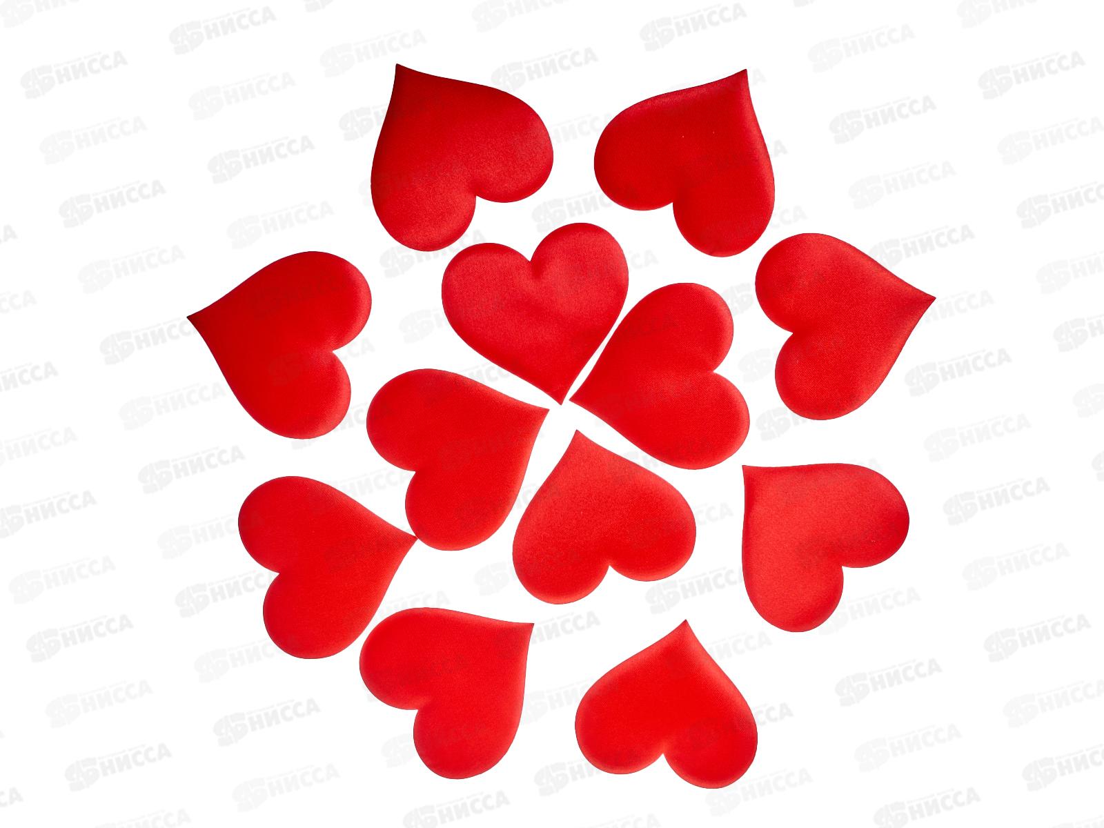 Сердце декор 12шт красный 6,5*5см 3944555 *20