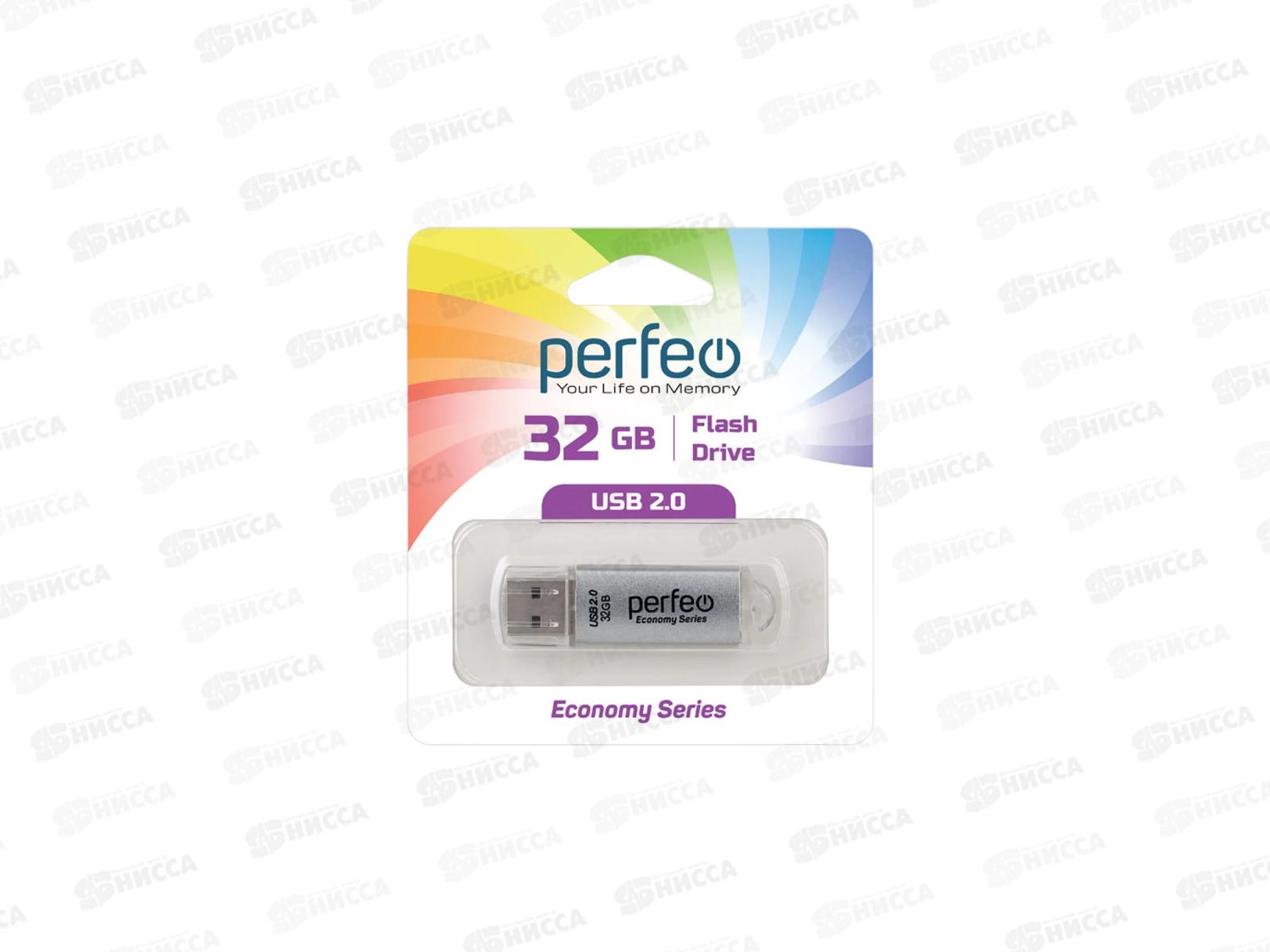 Флеш-карта Perfeo USB 32GB E01 Silver economy series