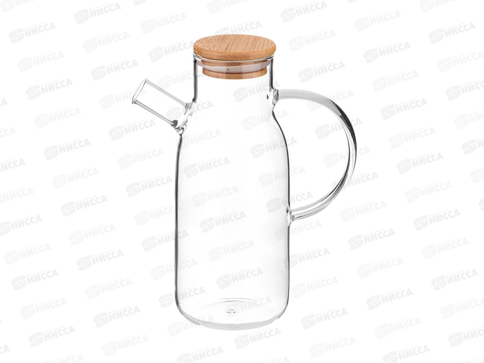 Бутылка для масла/уксуса 700мл с бамбуковой крышкой  *24   250-154