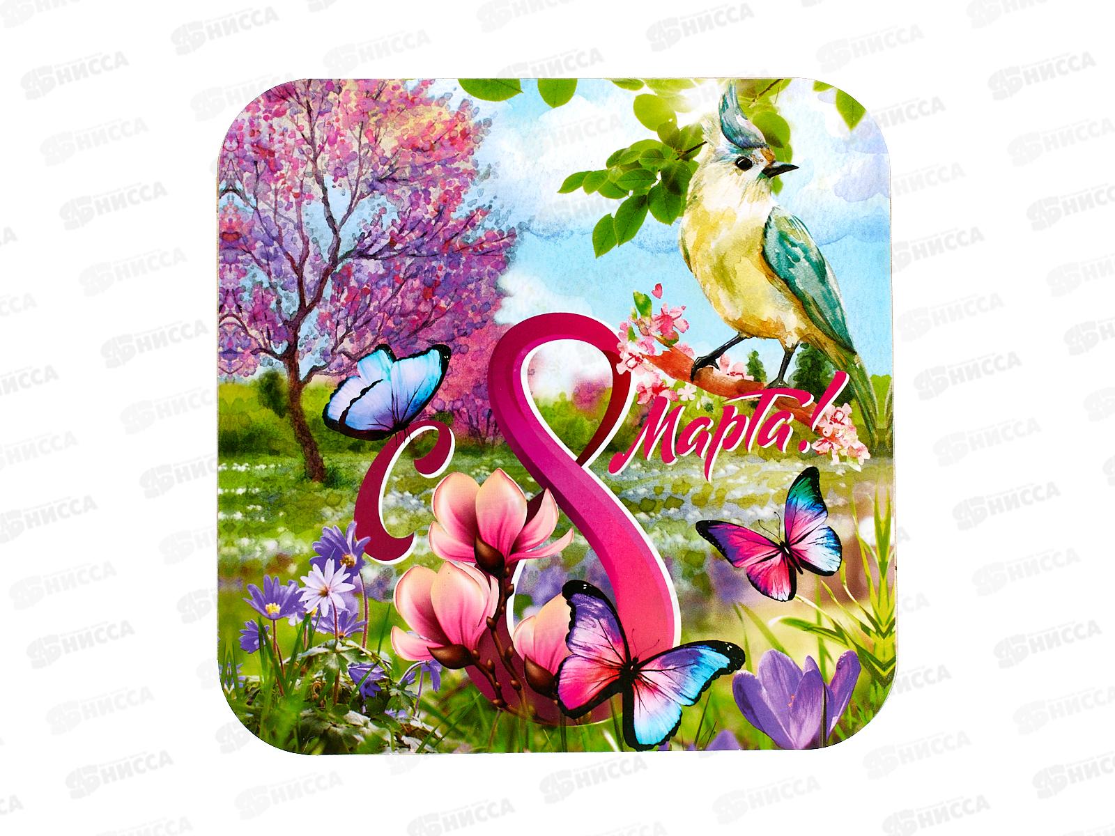 Подставка  п/горячее дерево 14,5*14,5см В-35 &quot8марта&quot