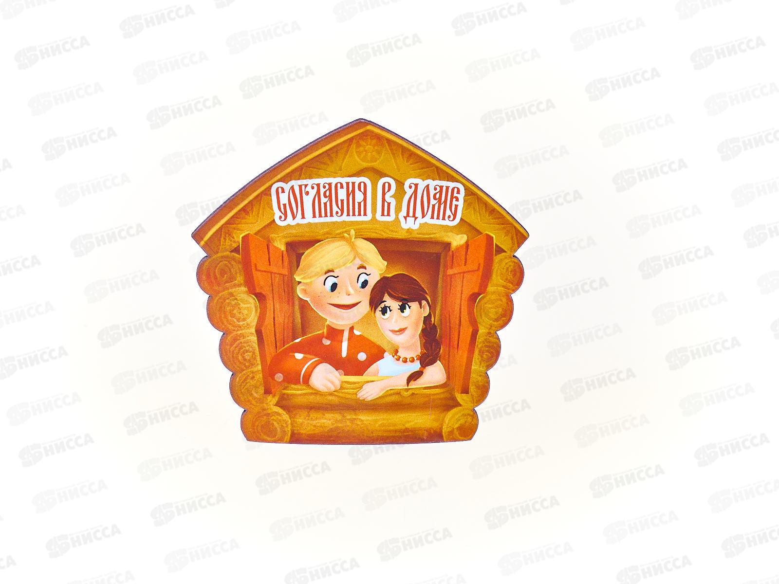 Магнит "Счастье в дом, домовенок" М-94 дерево