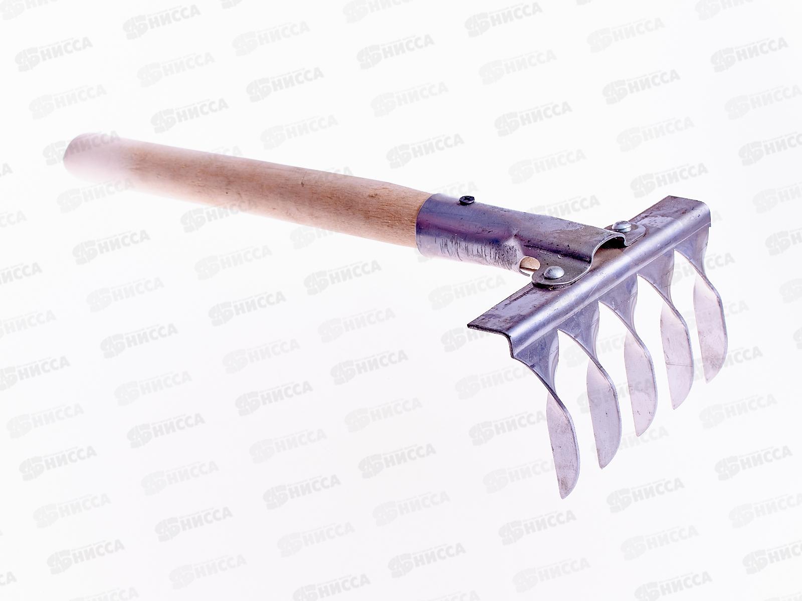 Грабли витые 5-и зубые нержавейка, с черенком