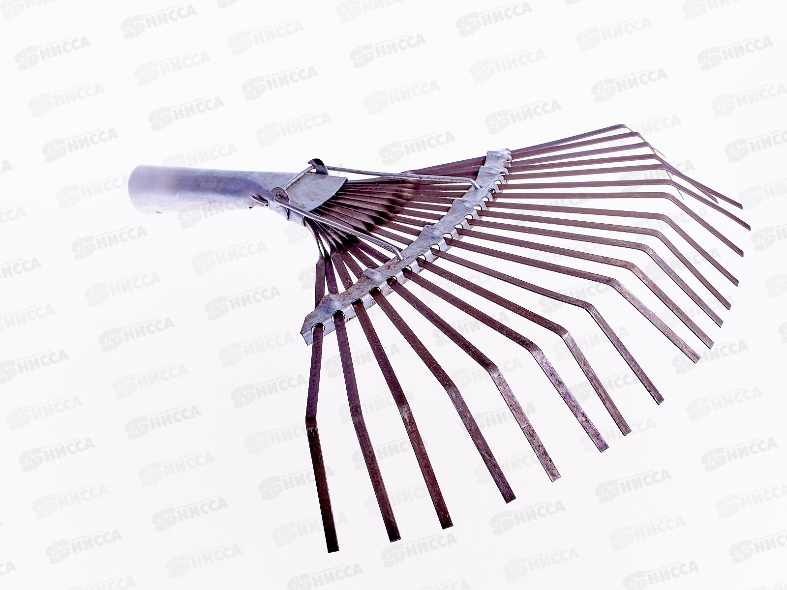 Грабли веерные пластинчатые 20 зубов, оцинкованные, без черенка, С-661