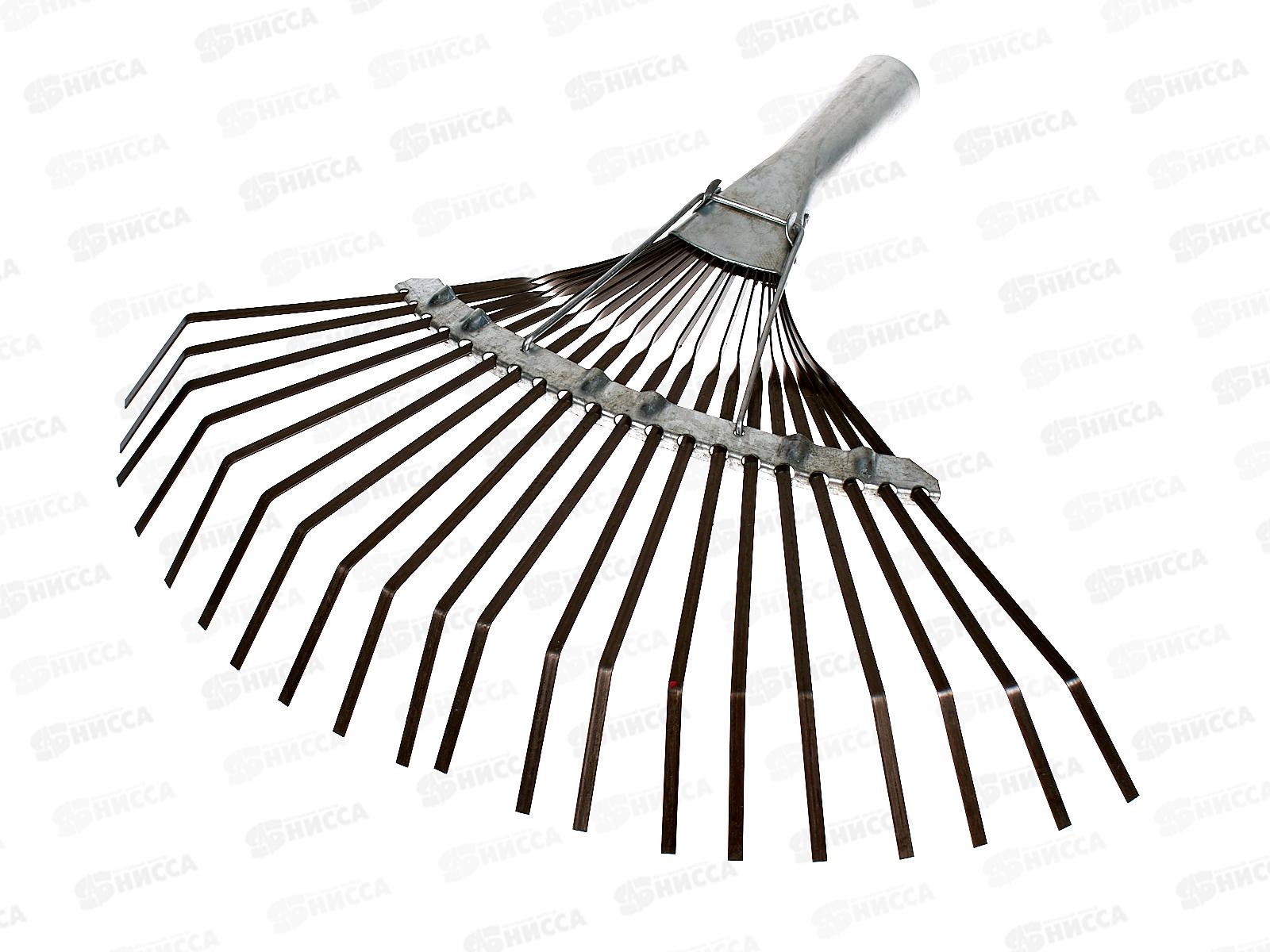 Грабли веерные раздвижные пластинчатые 20-зубые оцинкованные, без черенка, с647 (Павлово)  *10