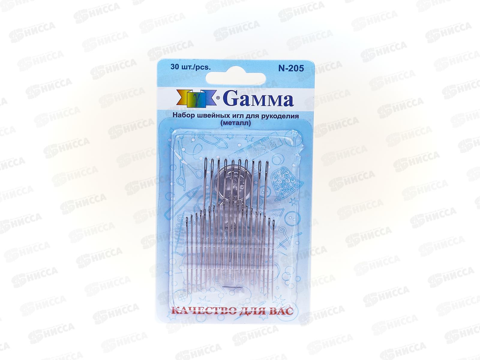 Иглы для шитья ручные &quotGamma&quot N-205 для рукоделия 30шт блистер *10