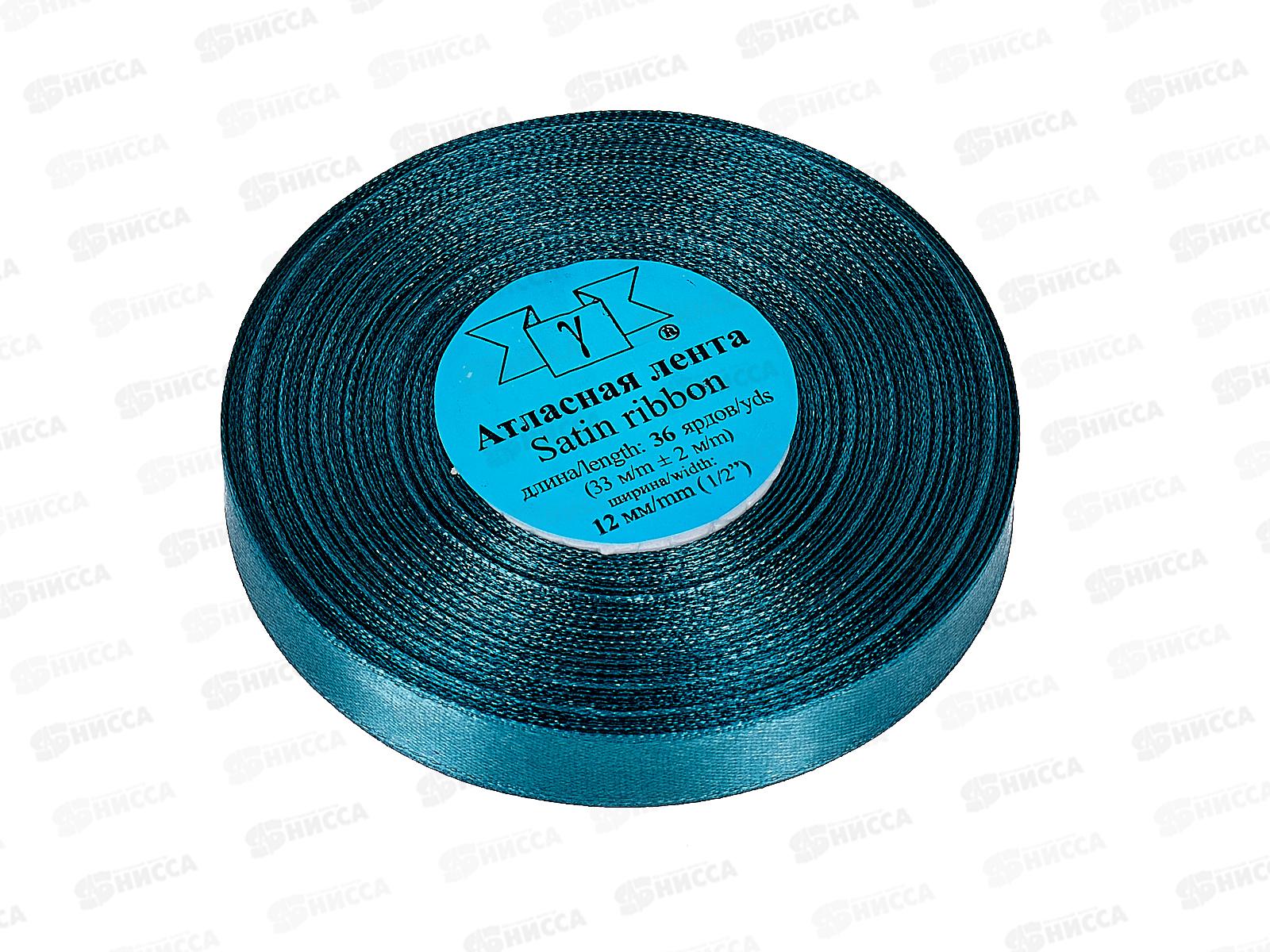 Лента атласная &quotGamma&quot №084 серо-зеленый, 12мм (1/2&quot) 33м+-2м